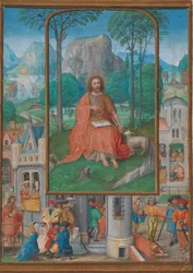 Manoscritto miniato con scene della vita di San Giovanni Battista