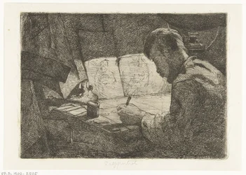 Autoritratto al tavolo da disegno
