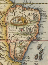 Mappa del Sud America, 1593 (ritagliata)