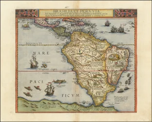 Mappa del Sud America, 1593