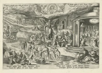 Padre Tempo tra scene di opere di misericordia e virtù cristiane (serie: Allegorie moralizzanti sul tempo)