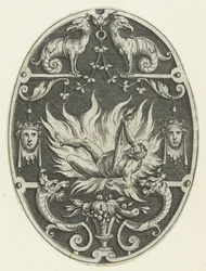 Decorazione piatta: la morte di Ercole (Decorazioni ovali con le imprese di Ercole in grottesche)