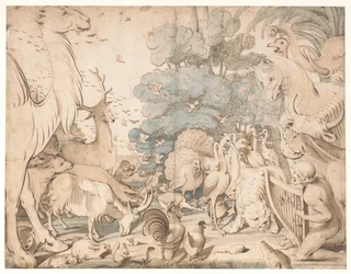 Orfeo incanta gli animali con la sua musica