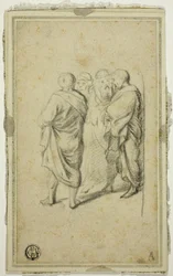 Gruppo di quattro uomini in toga