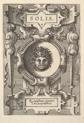Busto di Sol circondato da ornamenti, dalla serie 