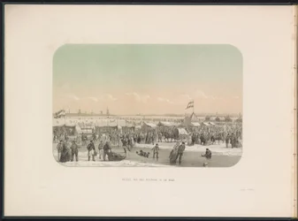 Divertimenti sul ghiaccio sulla Mosa a Rotterdam, visto dal bastione, 1855