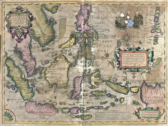 India orientale con Borneo e Filippine (incisione)