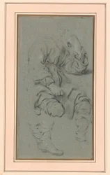 Studio di un uomo seduto per una figura nel dipinto Il profeta Eliseo e la Sunamita sul Monte Carmelo (Museo Nazionale, Varsavia, inv. M.Ob.551 MNW)