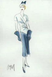 Moda femminile 1931, gonna e camicetta