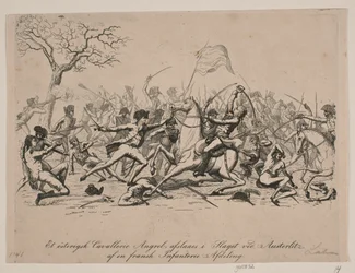 Un attacco di cavalleria austriaca respinto nella battaglia di Austerlitz