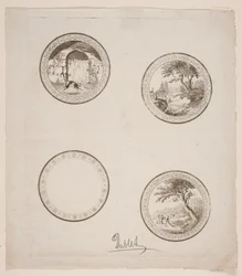 Cinque vignette per le favole di La Fontaine