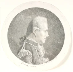 Ritratto di Lars Benzelstjerne, ufficiale di marina svedese (1759-1808). Mezzobusto. Profilo a destra