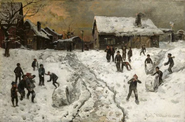 Lancio di palle di neve