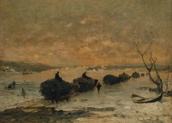 Trasporto del fieno sul ghiaccio, fine inverno