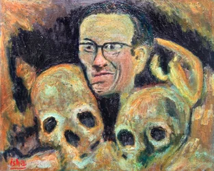 Crumb Skulls (omaggio a R.Crumb), 2019 (olio su tela)