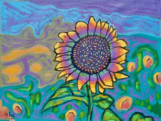 Girasole gioioso I, 2024 (olio su tela)