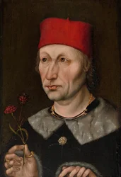 Ritratto di uomo con berretto rosso
