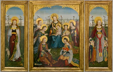 Trittico della Vergine e del Bambino con santi