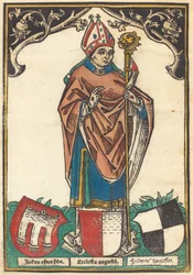 Vescovo di Augusta con tre stemmi