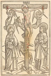 Cristo sulla croce con angeli
