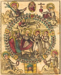 Madonna in un rosario con santi