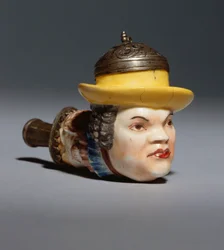 Una ciotola da pipa ritratto di Meissen del giullare di corte Frohlich, c.1742