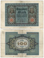 Una banconota da cento marchi, 1920 (recto e verso)