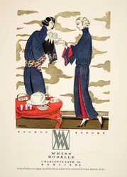 Pubblicità per "Weiss Modelle", da Styl, pub.1922 (stampa a pochoir)