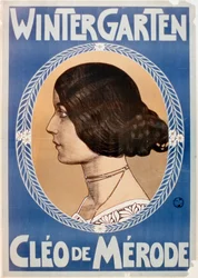 Pubblicità di "Wintergarden", con Cleo de Merode (litografia a colori)