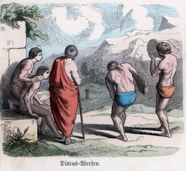 Storia antica. Grecia. Gare atletiche, gioco del disco. Tedesco ... (incisione)