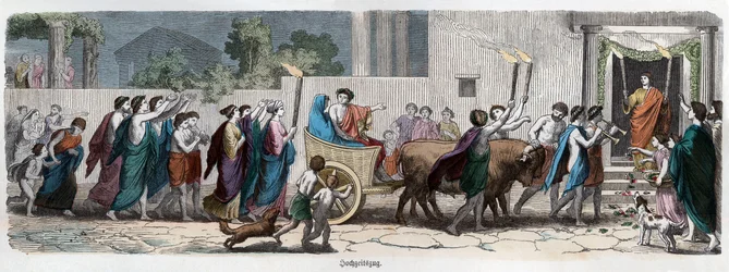 Storia antica. Grecia. Festa di matrimonio ... (incisione)
