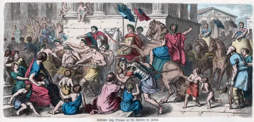 Storia antica. Roma. Processione al circo ... (incisione)