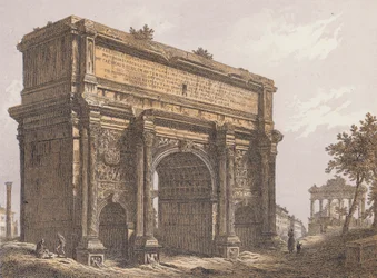 Arco di Settimio Severo, Roma (litografia a colori)