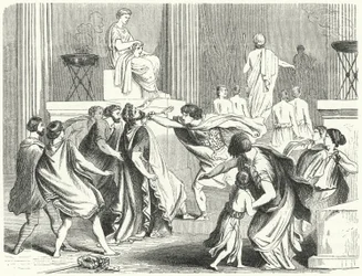 Assassinio di Filippo II di Macedonia, 336 a.C. (incisione)