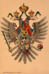 Stemma imperiale austro-ungarico, pubblicato da Robraki & Co., Magdeburgo, c.1865