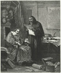 Cardinale Richelieu e il suo confidente e agente Pere Joseph (incisione)