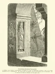Immagine scolpita in pietra di Federico Barbarossa, Sacro Romano Imperatore