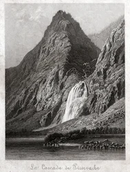 Cascata di Pissevache (incisione, circa 1830)
