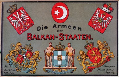Copertina di opuscolo sugli eserciti degli stati balcanici, c.1912