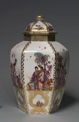 Vaso coperto, manifattura di porcellana di Meissen, Germania, c.1728-1730