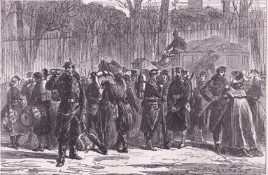 Partenza del decimo reggimento della Guardia Nazionale per i posti avanzati