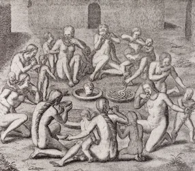 Mangiare la carne di un prigioniero secondo il vecchio storico, da 