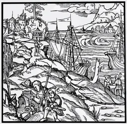 Incisione da De re metallica (Sulla natura dei metalli), di Georg Pawer o Georgius Agricola (1494-1555)