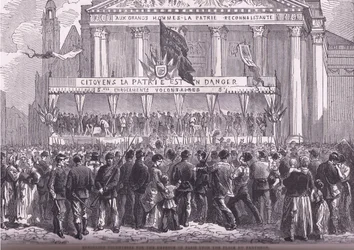 Arruolamento di volontari per la difesa di Parigi, Cassells History of the War between France and Germany pubblicata da Cassell and Company Limited, c.1890