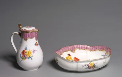 Brocca e bacile, manifattura di porcellana di Meissen, Germania, c.1765