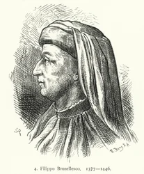 Filippo Brunelleschi, architetto e ingegnere italiano (incisione)