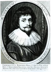 Federico V (1596-1632), Re di Boemia, Elettore Palatino del Reno, inciso da Willem Hondius, 1633