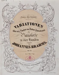 Frontespizio di "Variazioni su un tema di Robert Schumann" (Op. 23) di Johannes Brahms