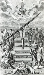 Frontespizio di Oculus Artificialis Teledioptricus Sive Telescopium di Johann Zahn, 2a edizione pubblicata nel 1702