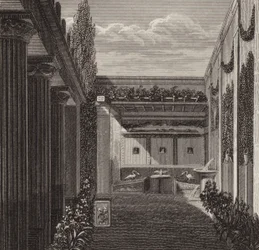 Giardino di una casa romana. Illustrazione per Bilder-Atlas